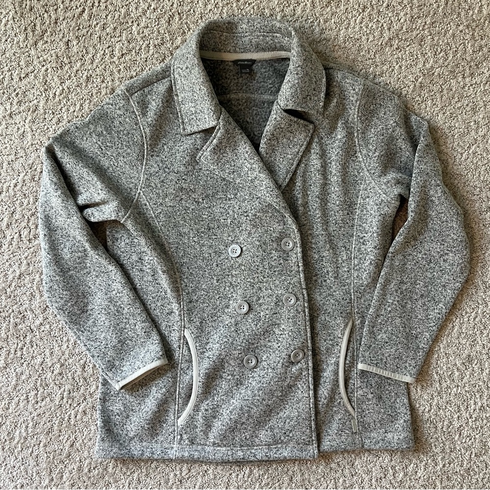 Eddie Bauer Women’s Double Breasted Lightweight Fleece Pea Coat